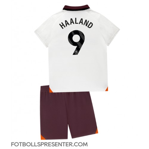 Manchester City Erling Haaland #9 Bortatröja Barn 2023-24 Kortärmad (+ korta byxor)